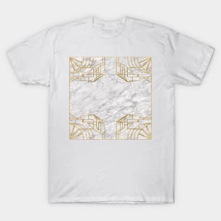 Elegant Marble - Art Deco Blanc T-Shirt